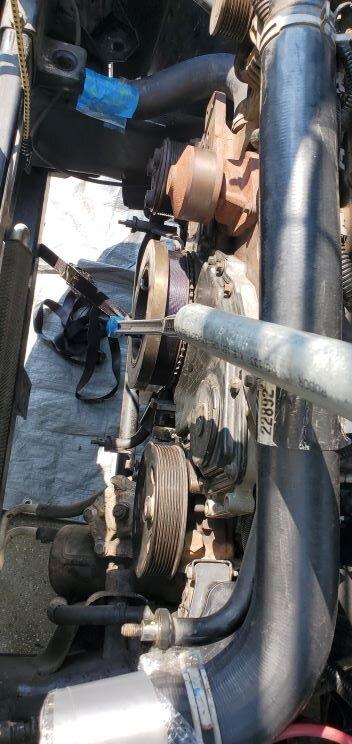 Ratchet strap to hold harmonic balancer.jpg