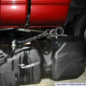 Shows raised part of tank