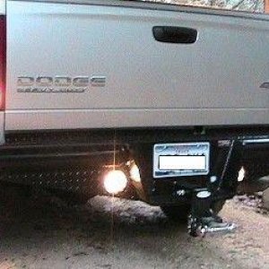 Rear bumper with lights on