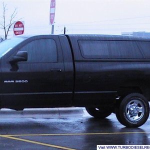 Camper shell painted black!