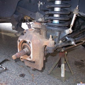 The axle is ready to come out