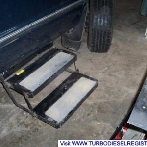 Motor home step extended.