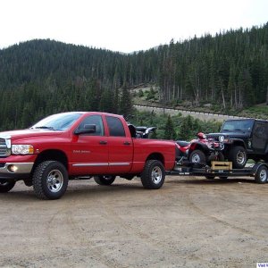 Big Red pulling the toys