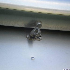 zip dee awning anti-balloon hardware close-up view