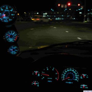 DiPricol Optix gauges at night