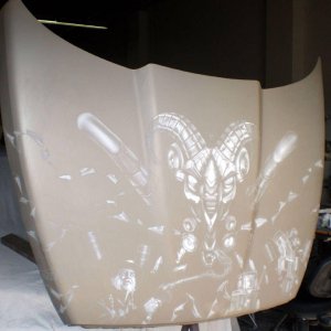 the start of the air brush job