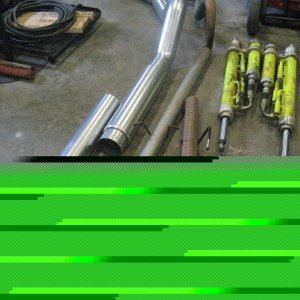 new MBRP 5" exhaust next to the straight piped stock system