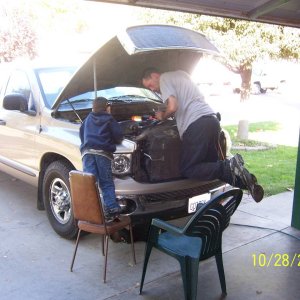 helping dad