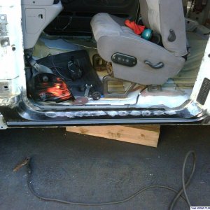 New panel welded in place