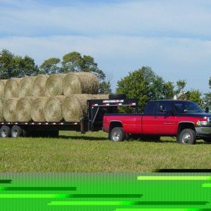 my '96 drawing hay out of the field