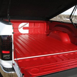 Custom Bedliner and Cummins Sign