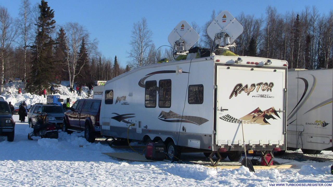 Another shot of the uplink setup for the restart of the 2011 Iditarod Sled