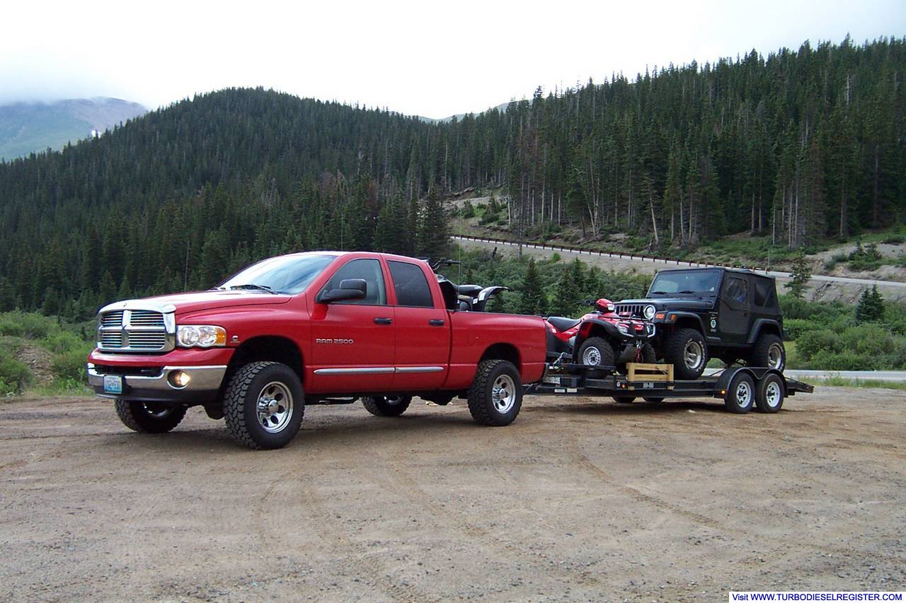 Big Red pulling the toys