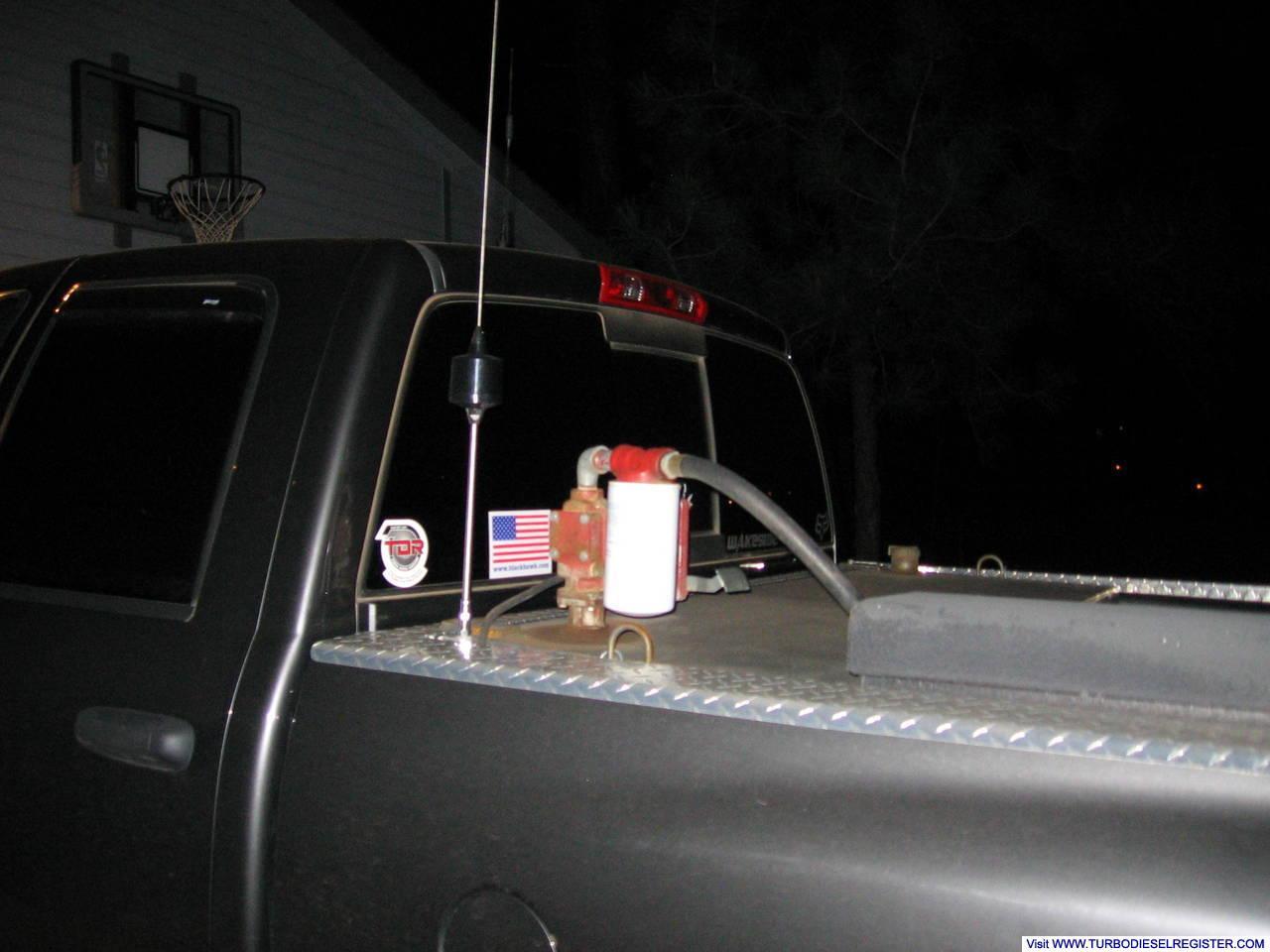 CB antenna / Fuel tank pump/filter and side box