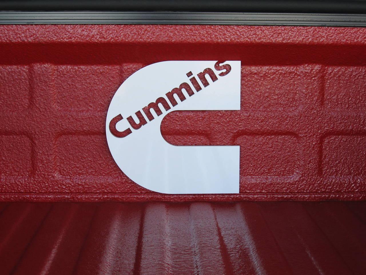 Close Pic of Cummins Sign in Bed