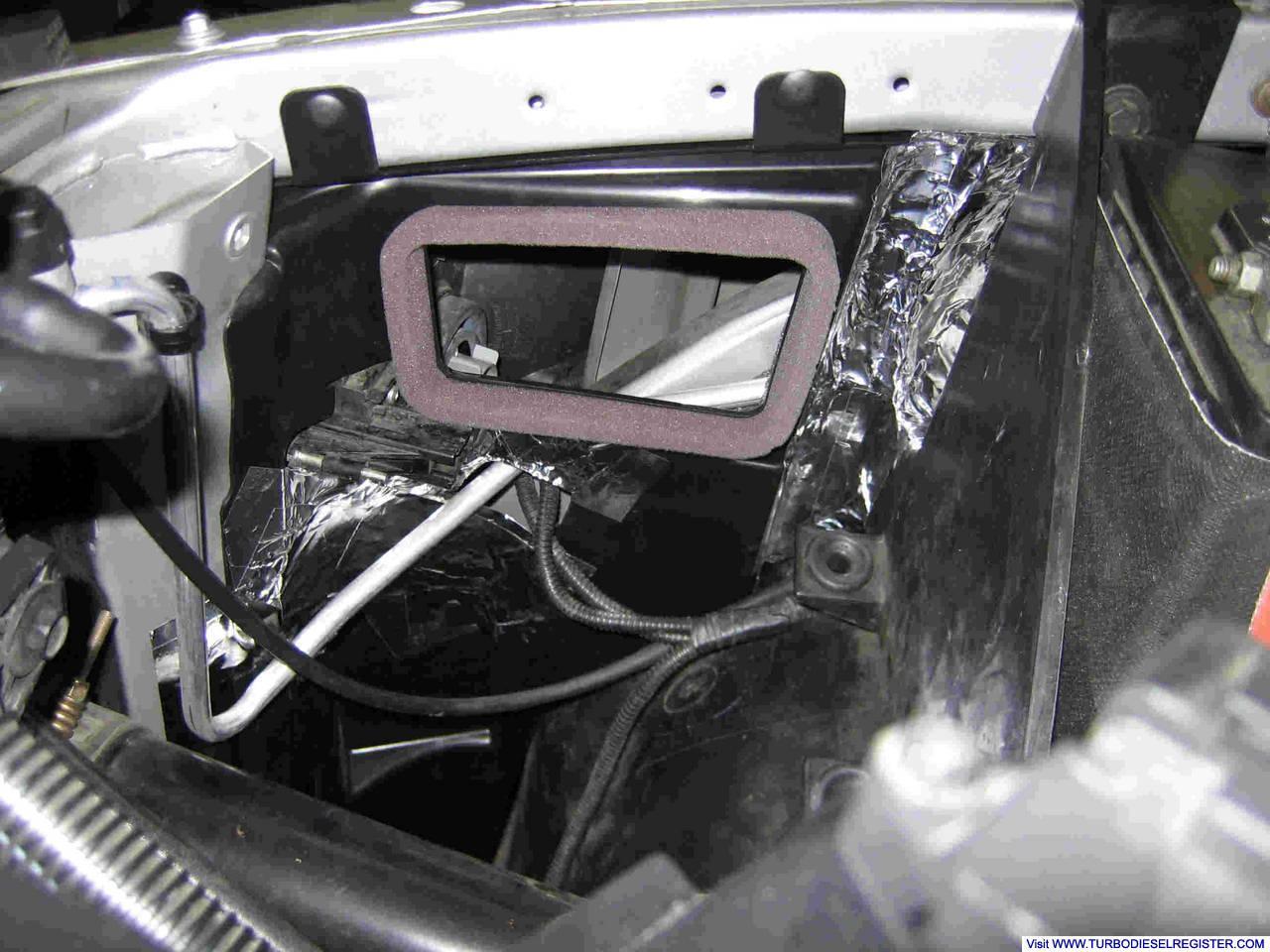 fresh air intake baffle with seal tape
