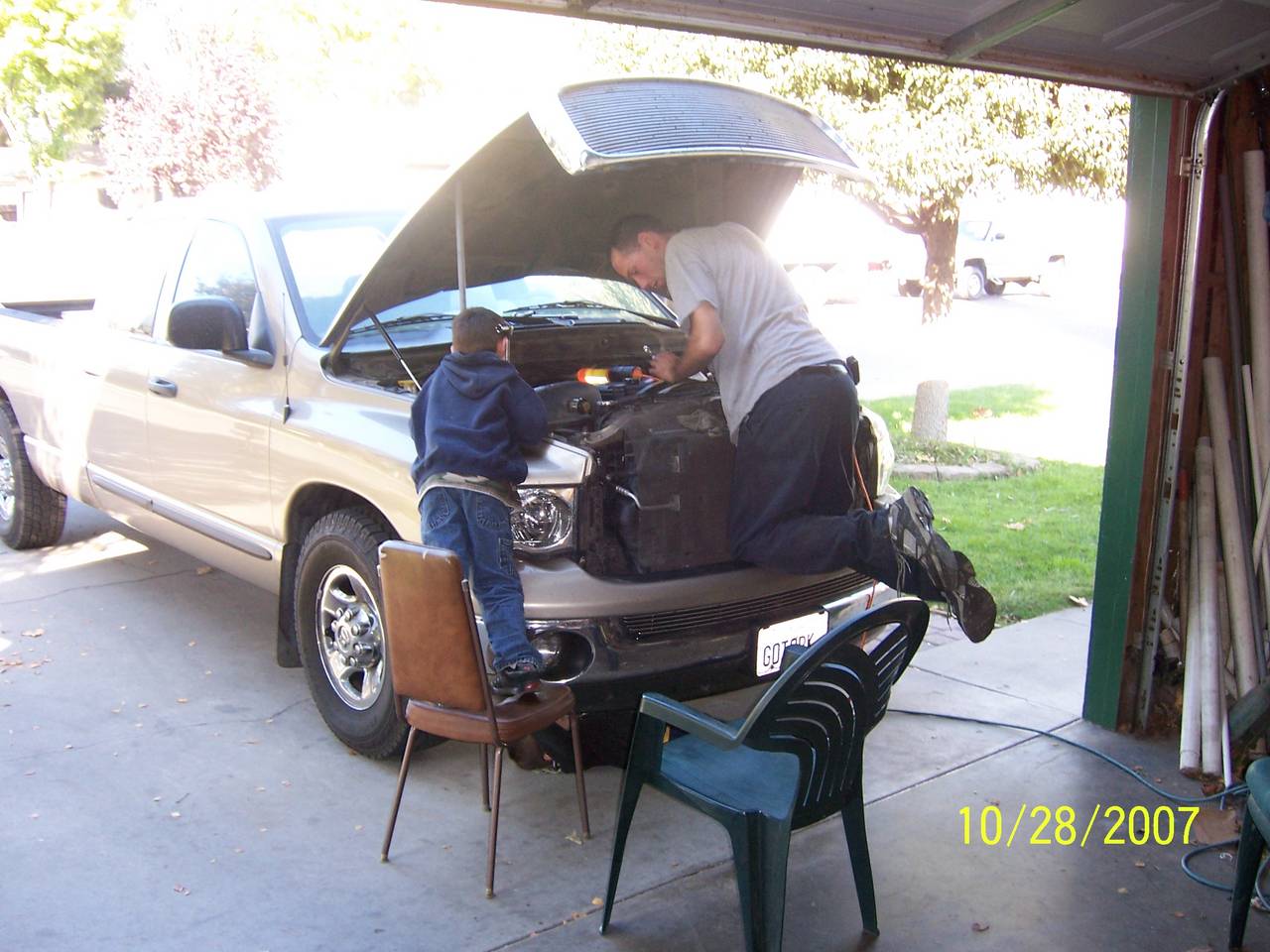 helping dad