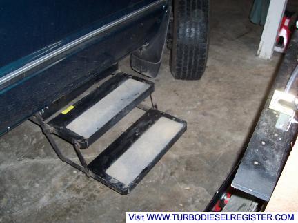 Motor home step extended.