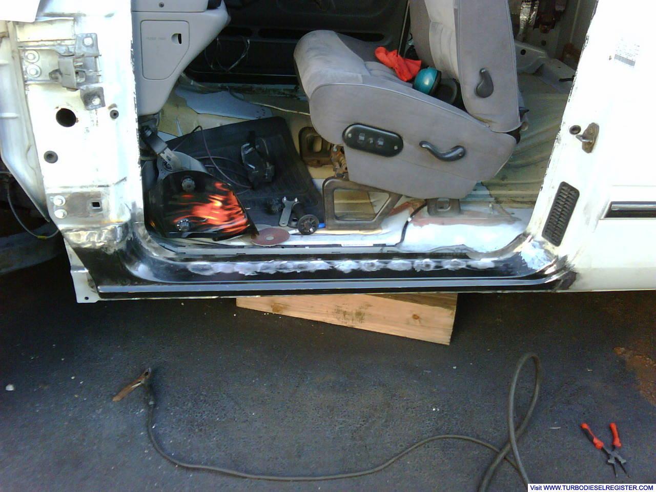New panel welded in place