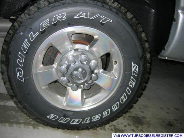 Polished alum wheel and 265/70-R17 "E" Bridgestone Dueler AT Revo