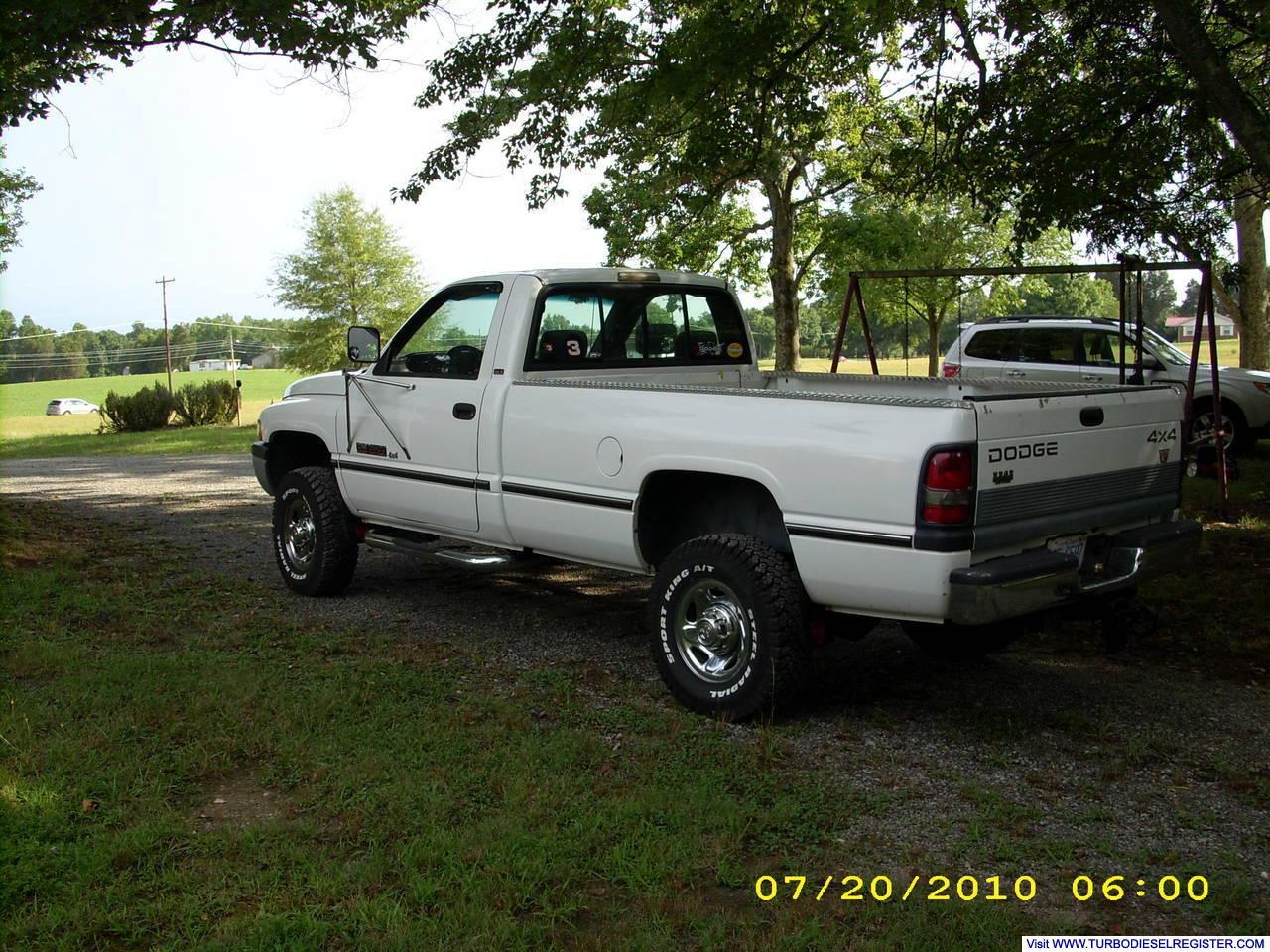 Showing the rear of the truck