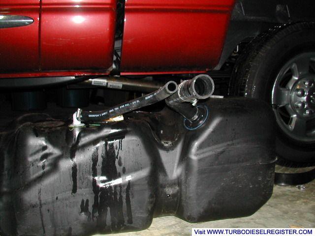 Shows raised part of tank