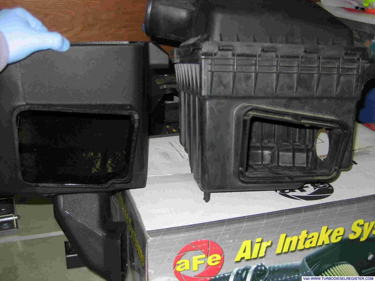 Stock '03 airbox (19 sq in opening) and AFE Stage 2Si