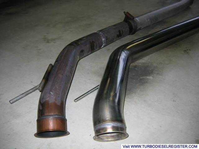 Stock 3.5" downpipe vs. MBRP 4" SS