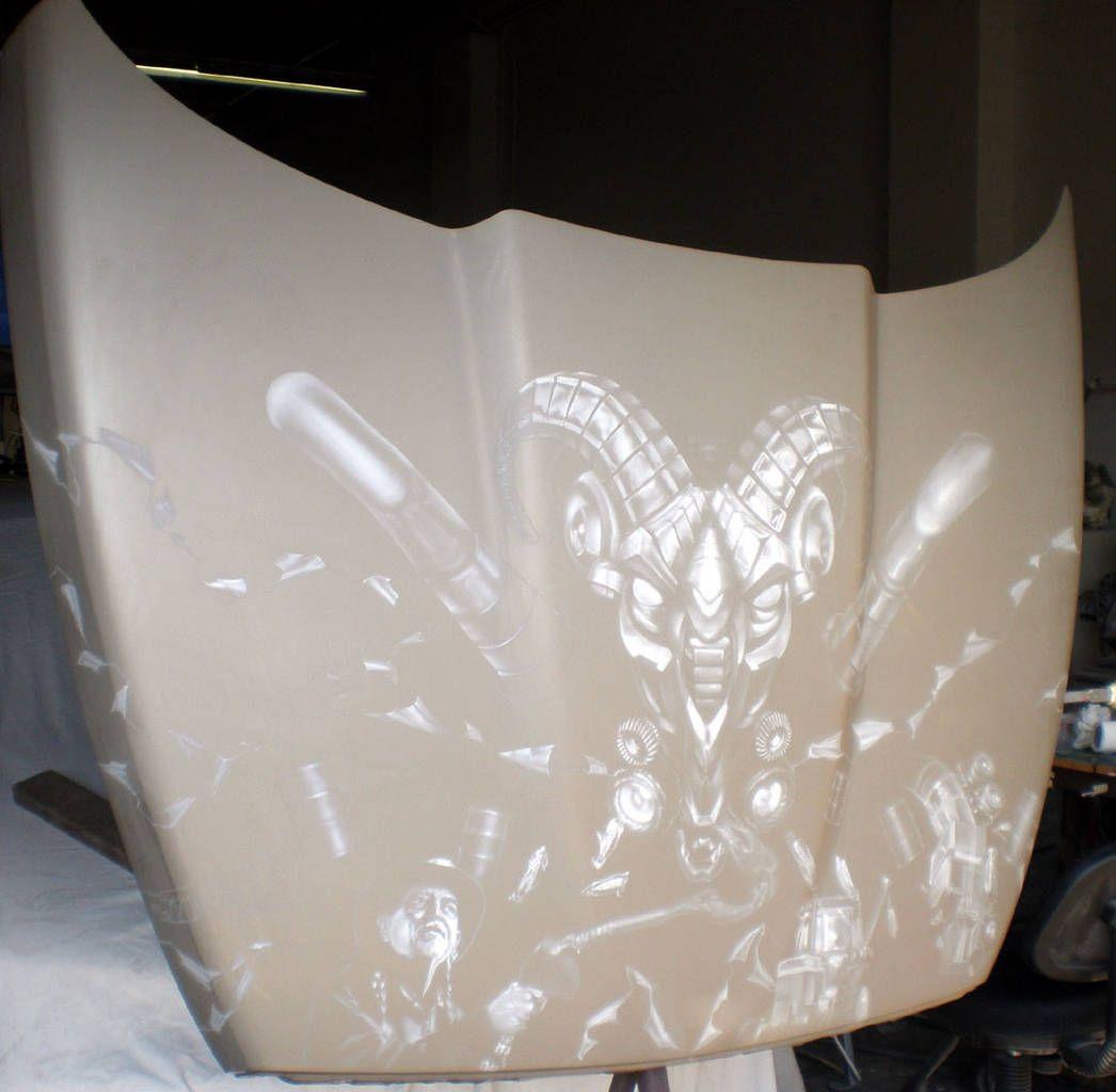 the start of the air brush job