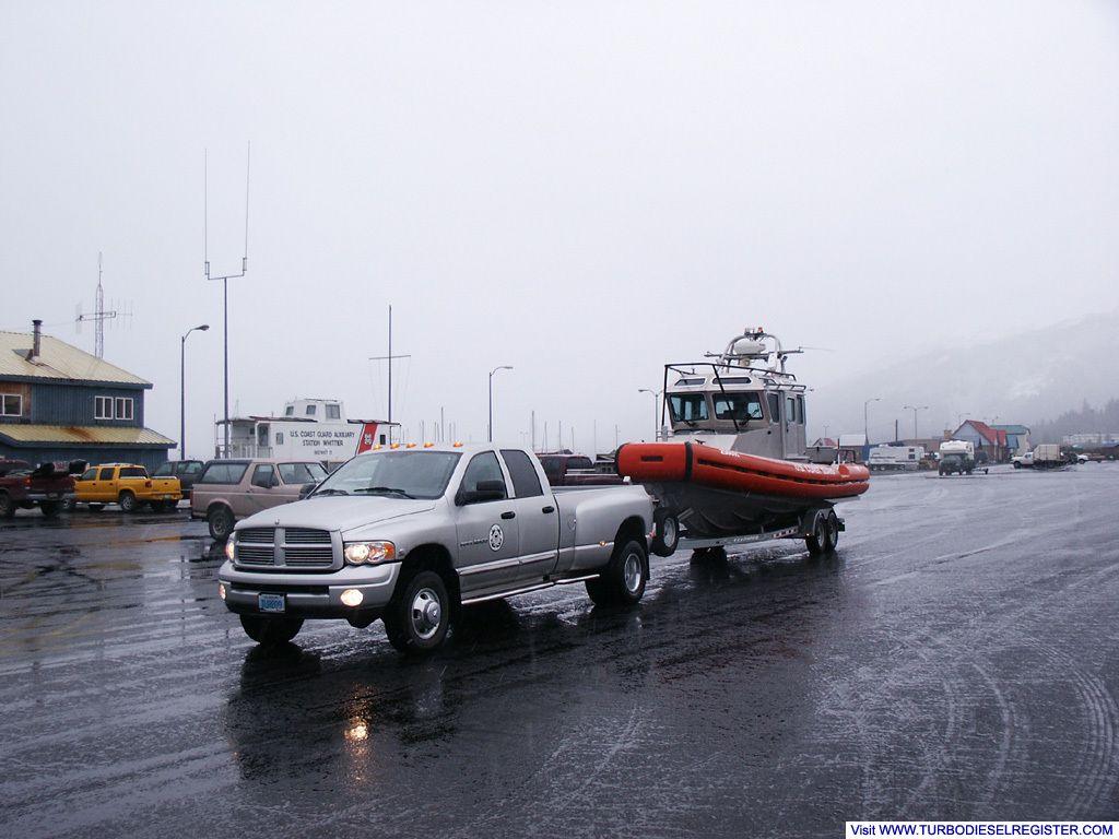 Towing USCG 256611 for the first time with new truck