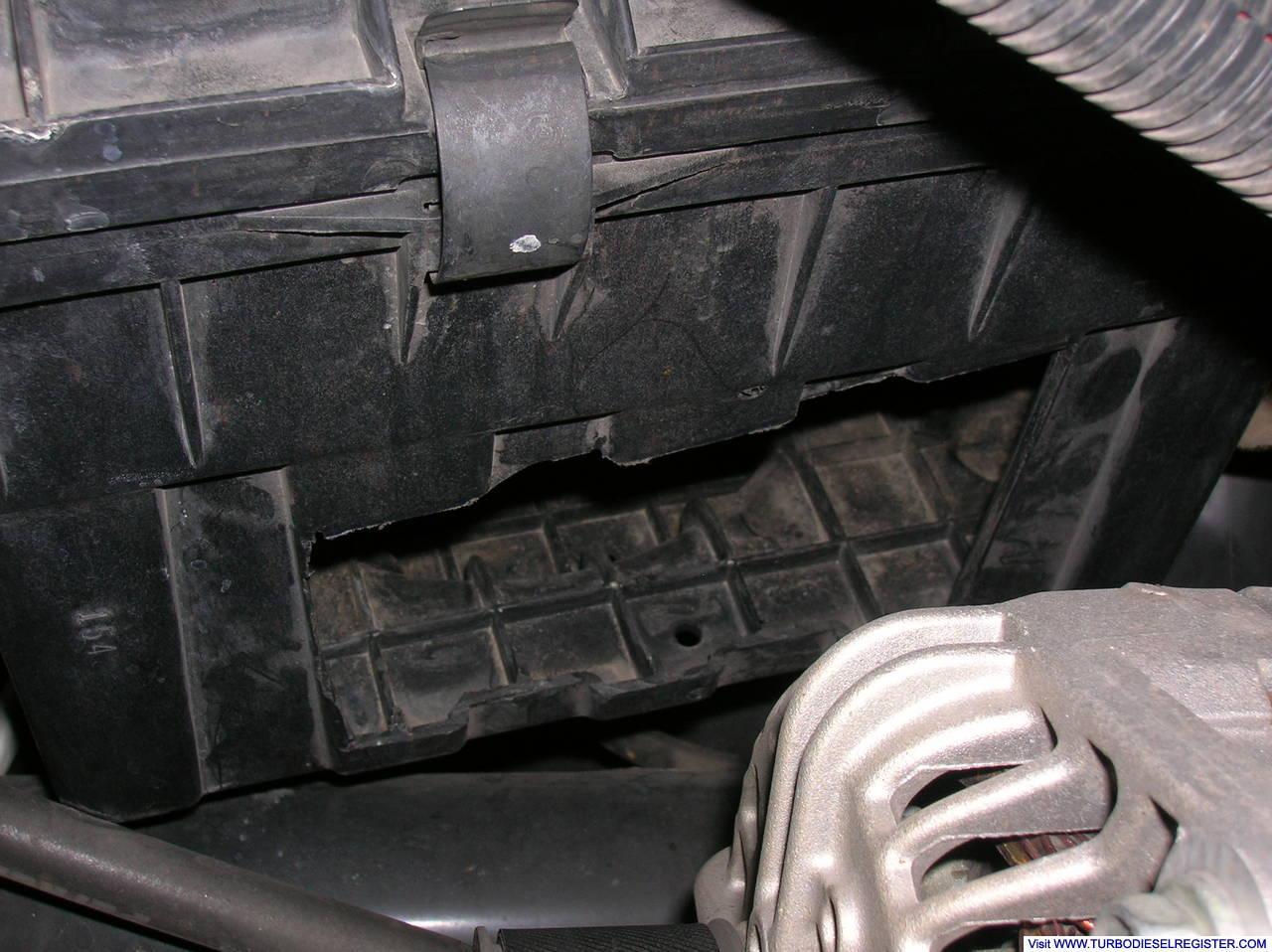 Warm Air Intake Hole (engine side) in Air Filter Housing for Winter
